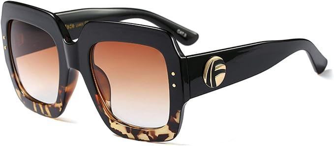 FEISEDY Retro Trendy Square Sunglasses for Women Oversized Stylish Inspired Shades Vintage Desinger Sunglasses B2276