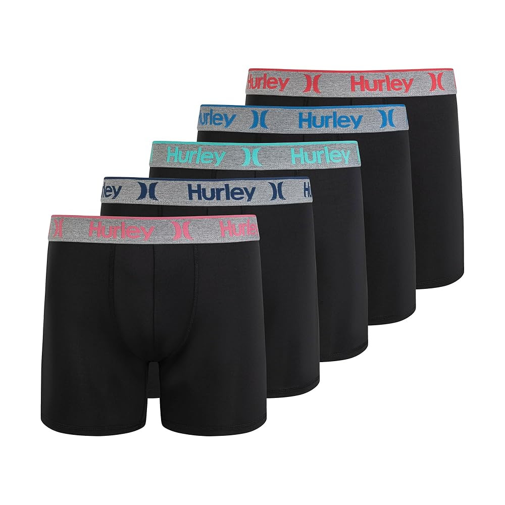 Hurley Men's 5 Pack Stretch Boxer Briefs