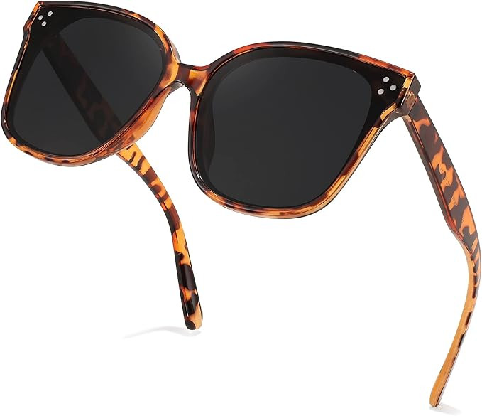 FEISEDY Retro Square Polarized Sunglasses Women Men Vintage Minimalist Shades B2600