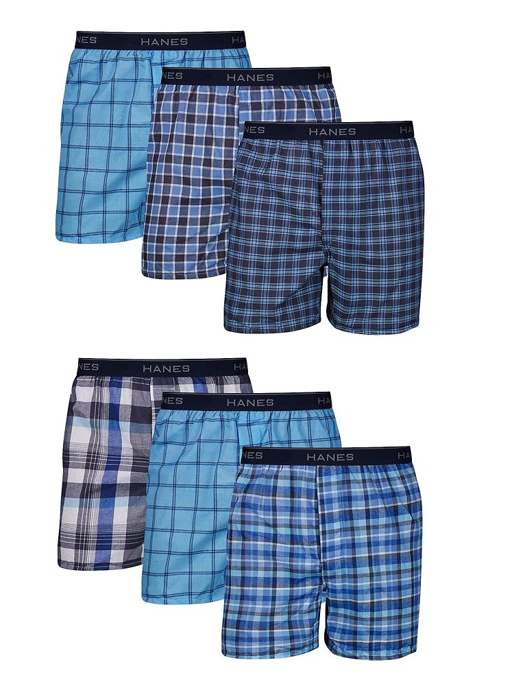 Hanes Men's Tagless Boxer Underwear, Exposed Waistband, Multi-packs Available
