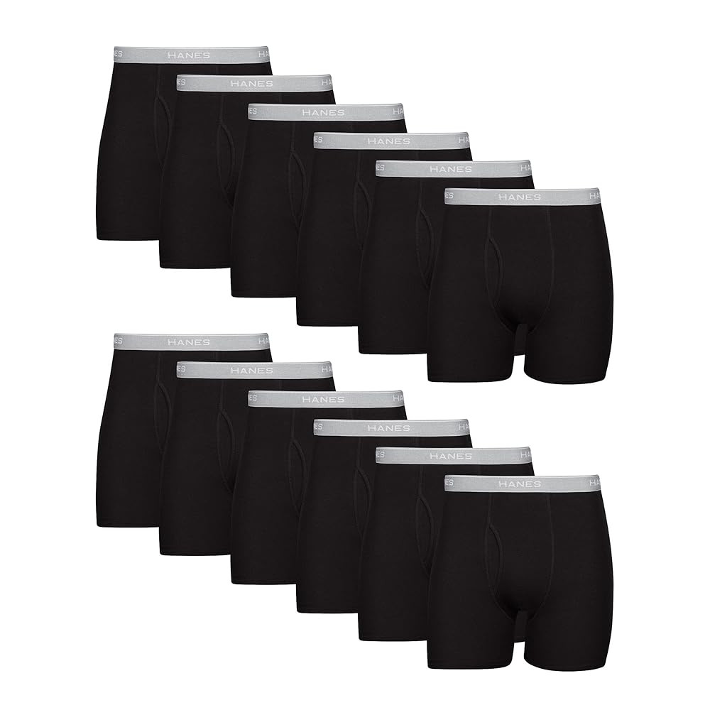 Hanes Men's Boxer Briefs, Cool Dri Moisture-Wicking Underwear, Cotton No-Ride-up for Men, Multi-Packs