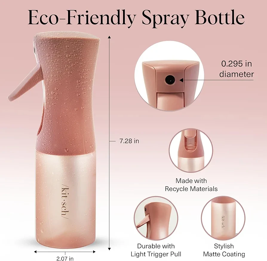Kitsch Continuous Spray Bottle for Hair | Fine Mist Water Mister for Hair Styling – Spray Bottles for Cleaning, Plants & More – Terracotta, 5 oz