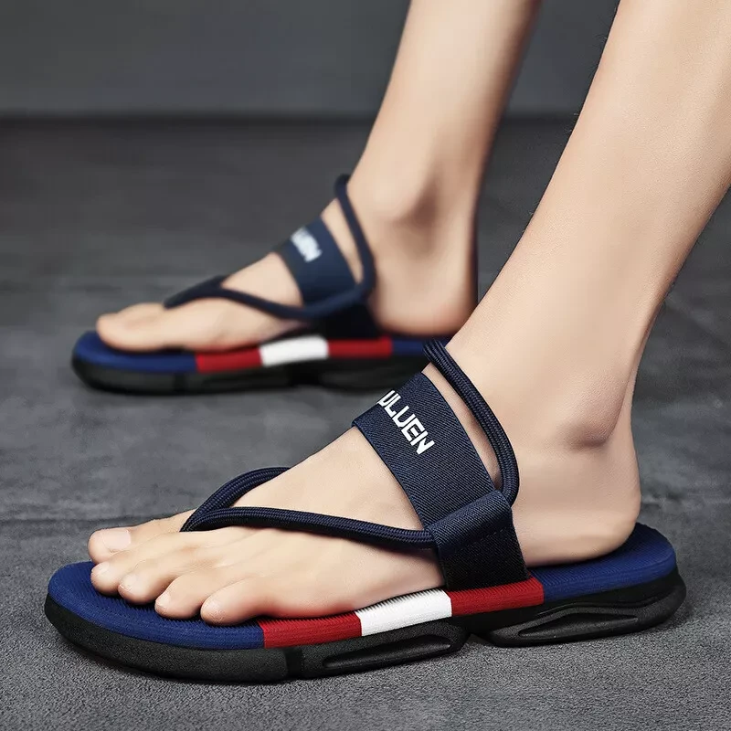Men's Flip Flops Beach Slippers Sandals Summer Slip On Flat Casual Shoes Holiday