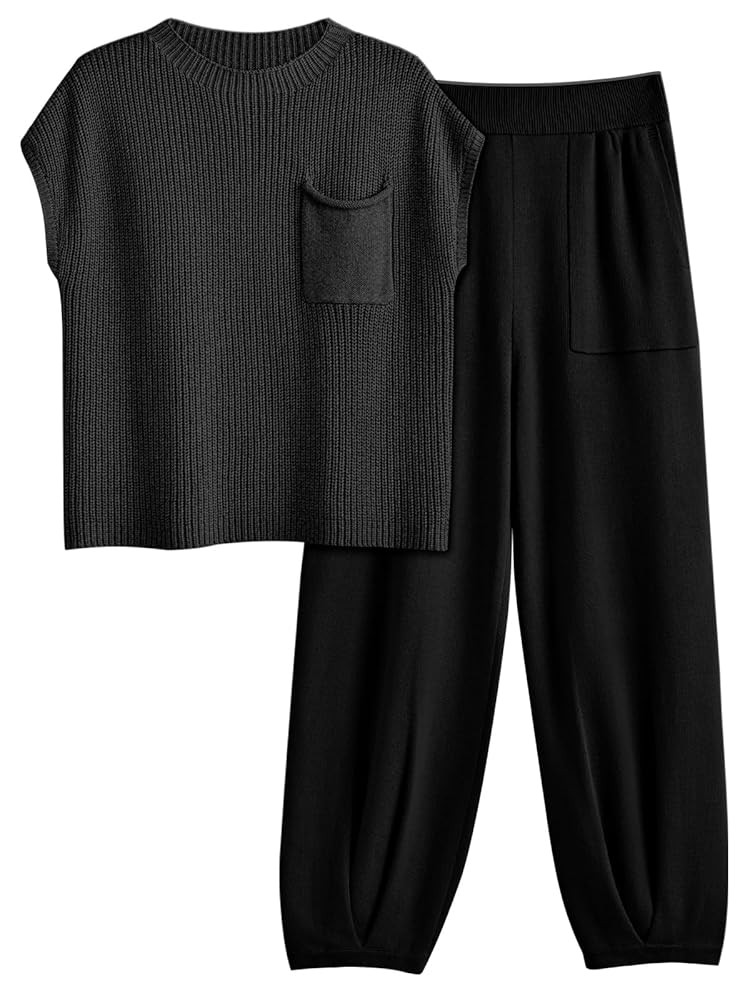 2 Piece Knit Sets For Women Trendy Sweatsuit Sets