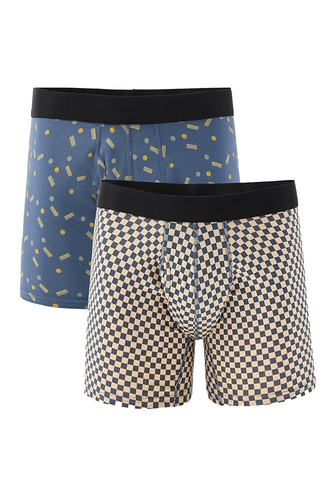 Pact Men's Organic Cotton Underwear Boxer Briefs, Breathable Underpants with Vertical Fly, 2 Pack