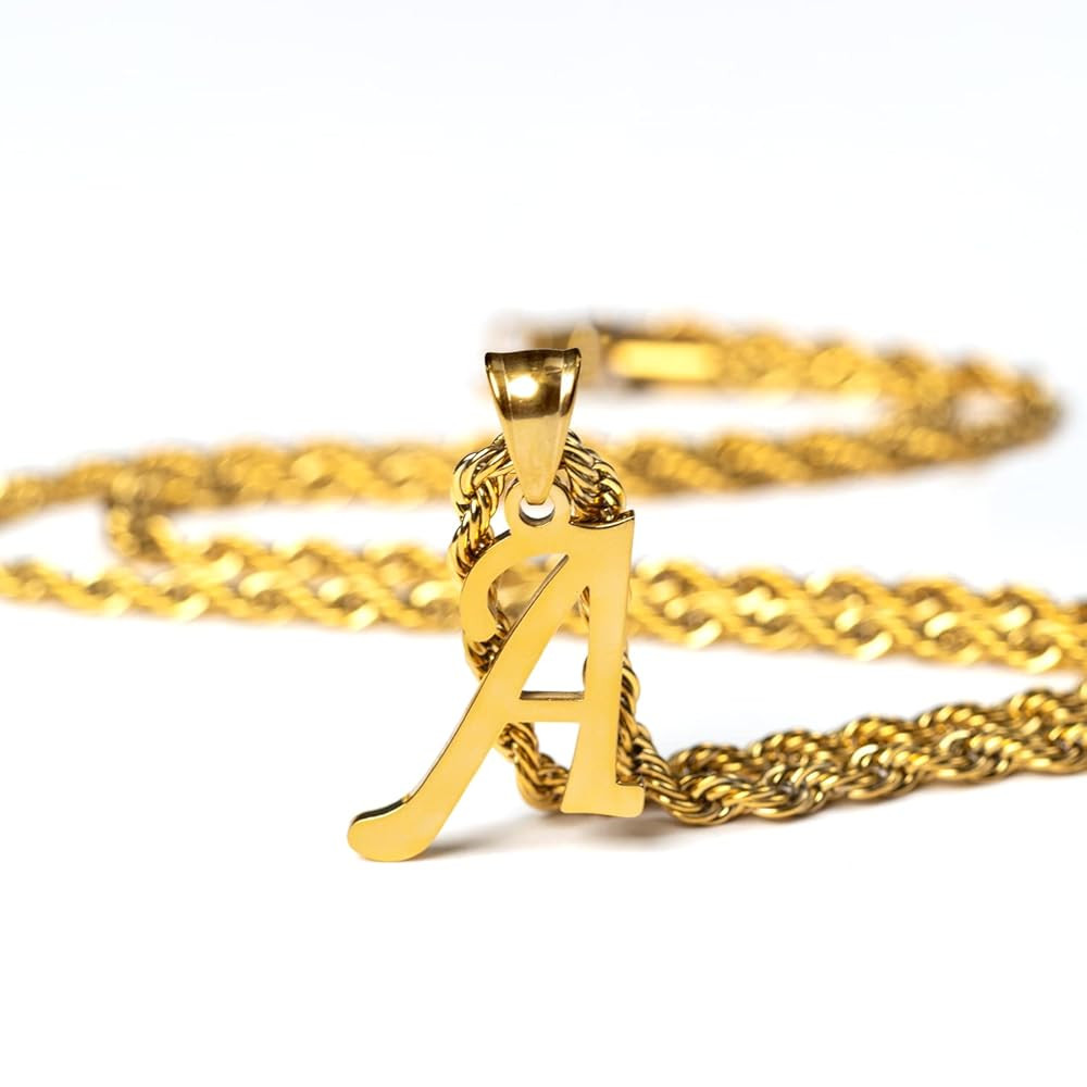 Initial Charms Gold Initial Pendant 14k Gold Letter Charm Name Pendant for Women and Men