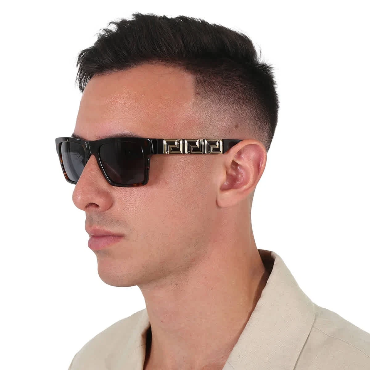 Versace Dark Gray Rectangular Men's Sunglasses VE4445 108/87 54 VE4445 108/87 54