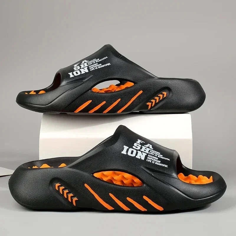 38-48 New Summer Men Massage Slippers Comfortable Sandals Soft EVA Beach Shoes