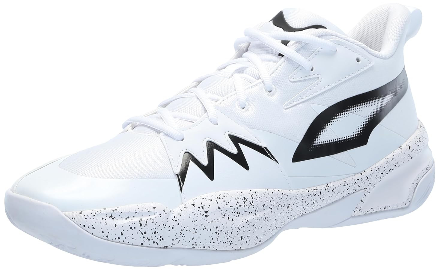 PUMA Men's Genetics Basketball Shoes, Black-for All Time Red, 14