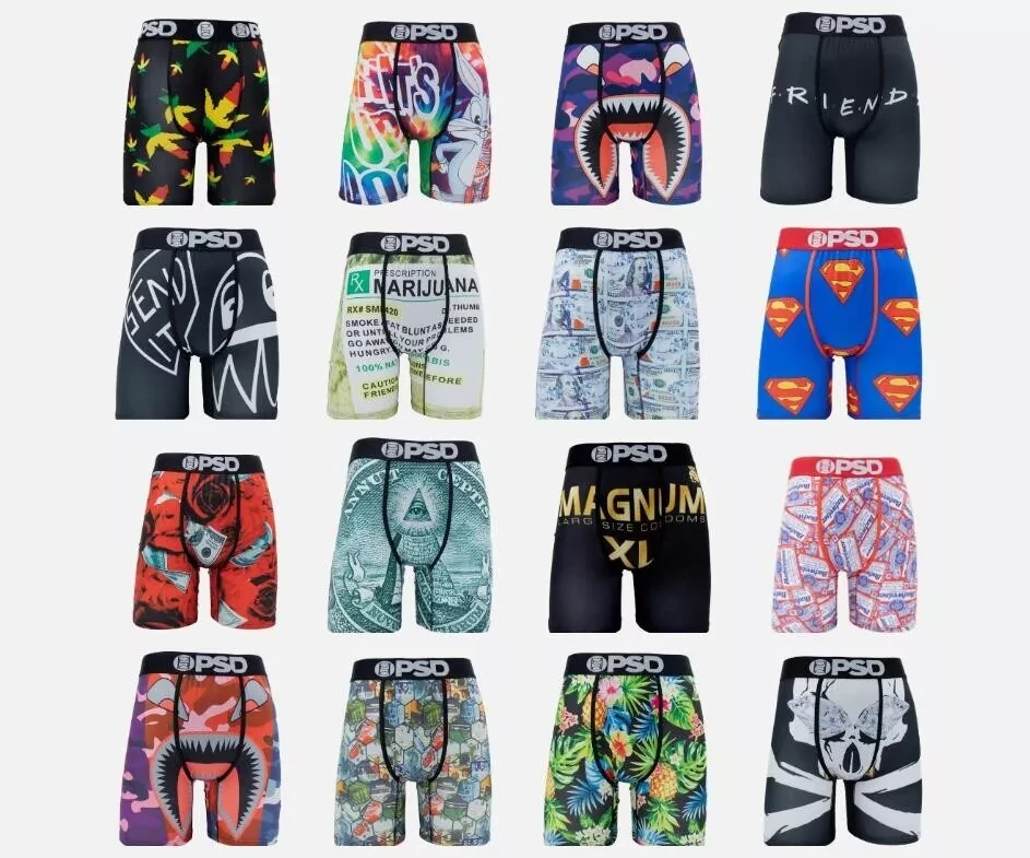 1 Pack Quick Dry Men Underwear Boxers Briefs PSD Cotton Shorts Pants with Bags
