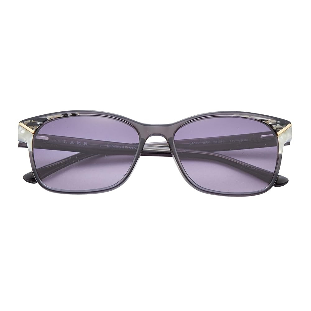 L.A.M.B. Gwen Stefani LA592 Modern Square Sunglasses for Women, 55 mm, UV400 Protection