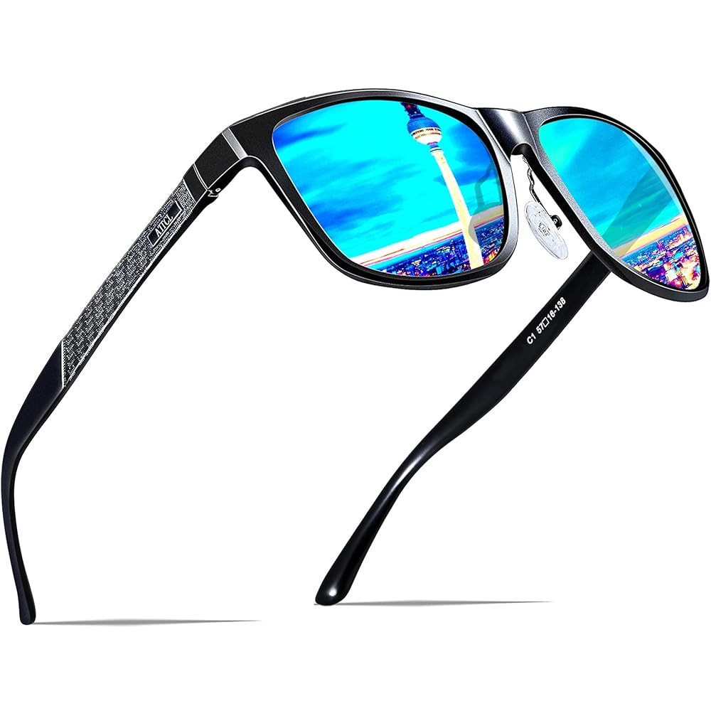 ATTCL Men's Retro Metal Frame Driving Polarized Sunglasses For Men Sun glasses