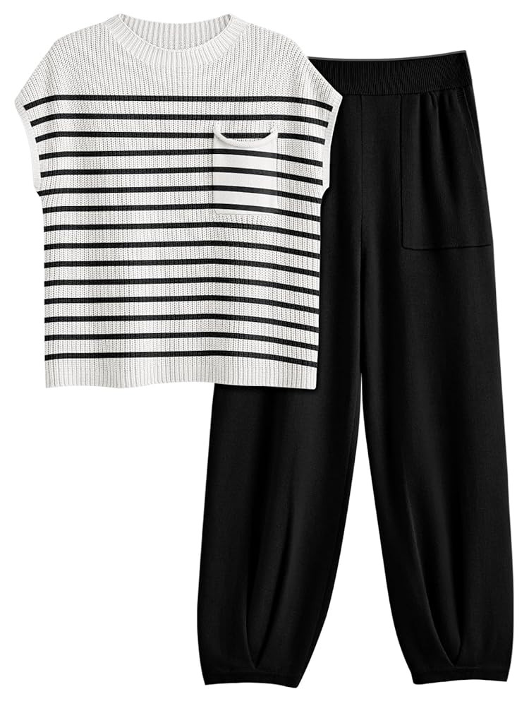 2 Piece Knit Sets For Women Trendy Sweatsuit Sets