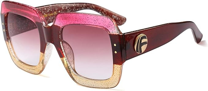 FEISEDY Retro Trendy Square Sunglasses for Women Oversized Stylish Inspired Shades Vintage Desinger Sunglasses B2276