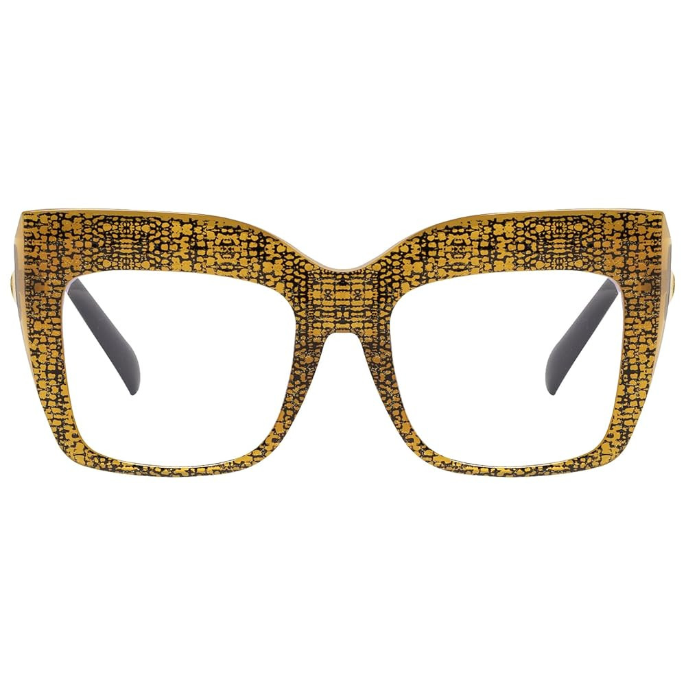 Oversized Thick Reading Glasses, Extra Large Bule Light Blocking Reader, Fashion Big Frame Anti Glare/UV Eyewear