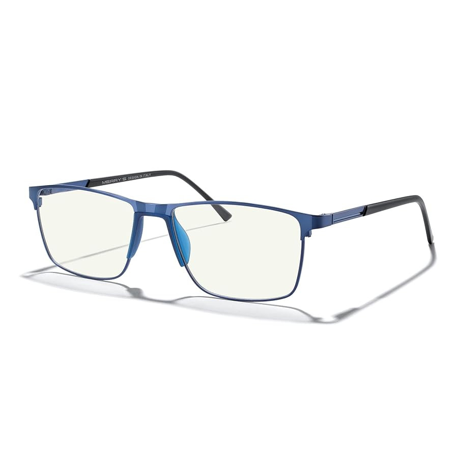 Blocking Glasses - Reading Glasses Metal Frame Spring Hinge Readers for Men Eyeglasses