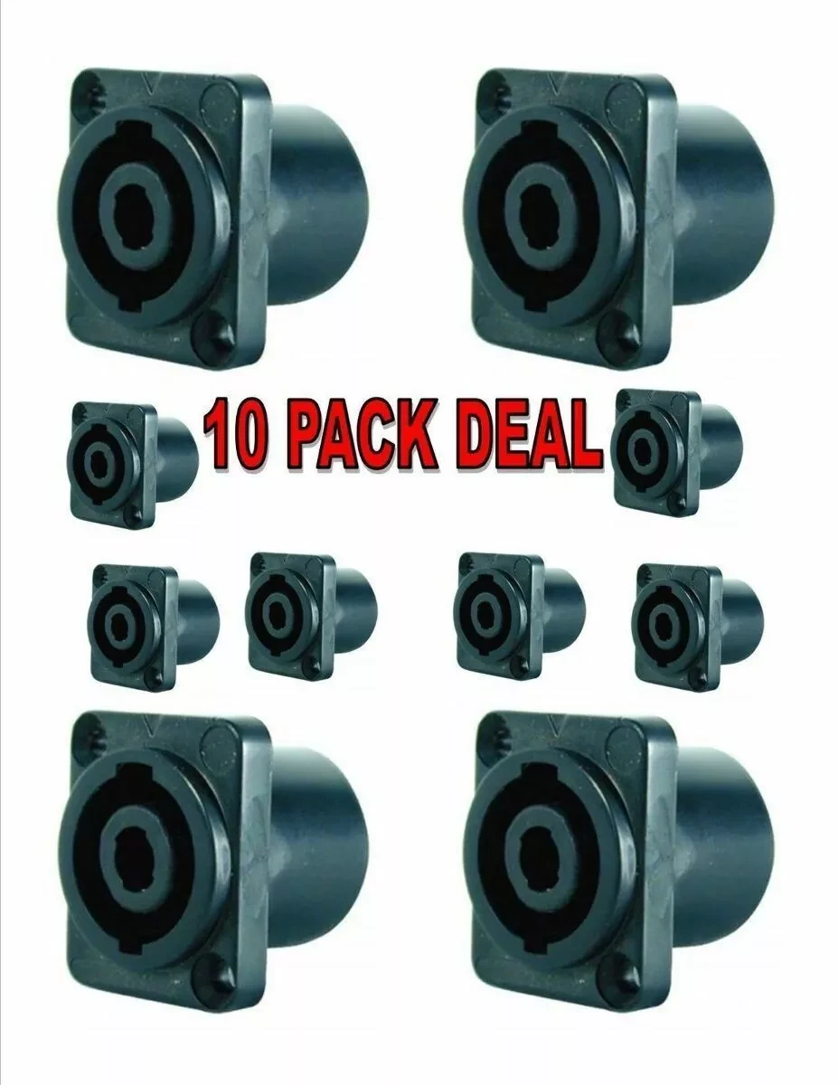 10 - Female Speakon Speaker Cable 4 Wire Panel Mount Audio Connector CHUCHERO