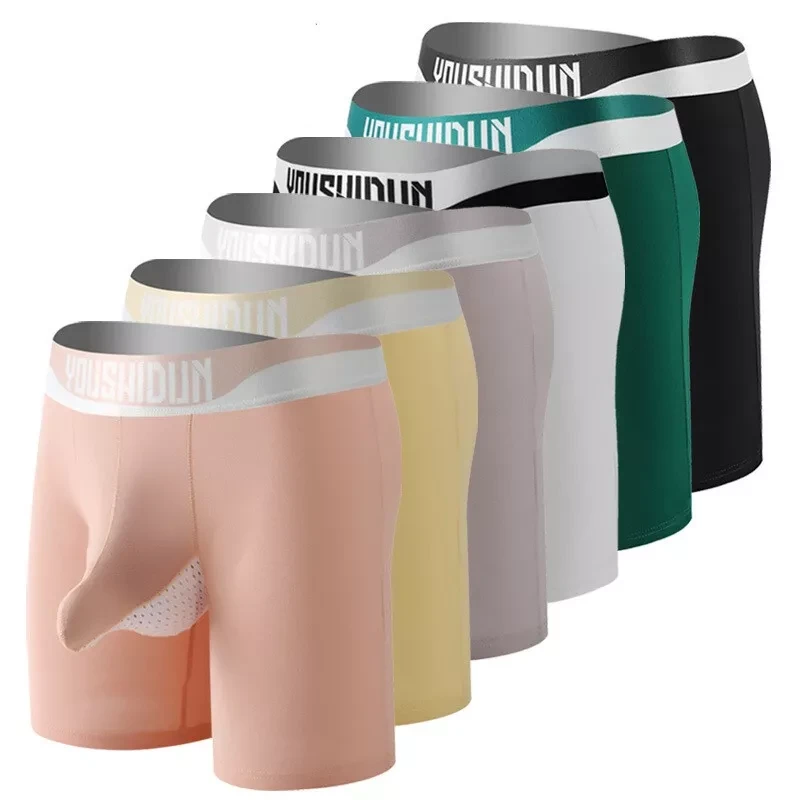 Sexy Men's Underwear Boxer Briefs Cotton Mesh Breathable Elephant Nose Trunks