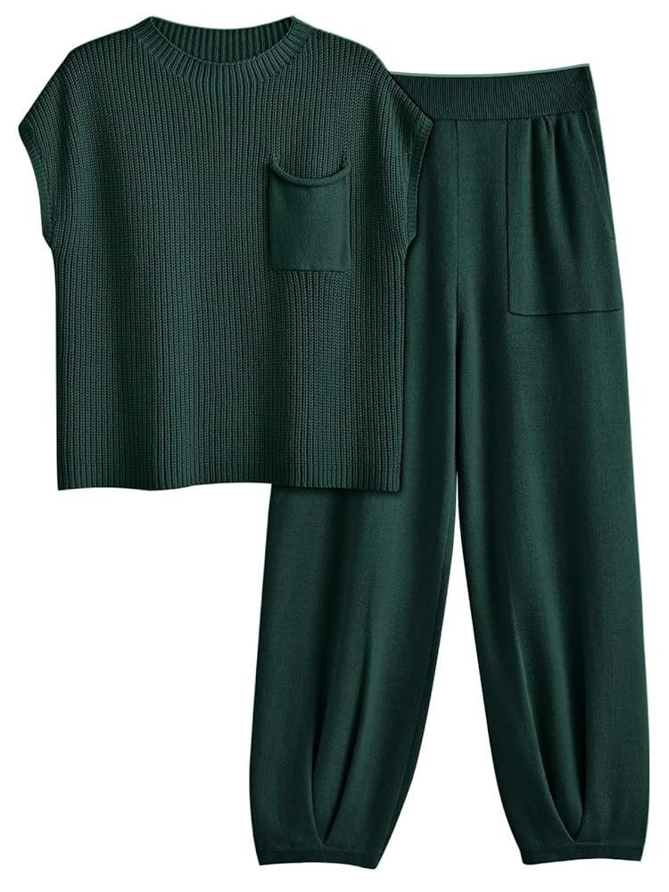 2 Piece Knit Sets For Women Trendy Sweatsuit Sets