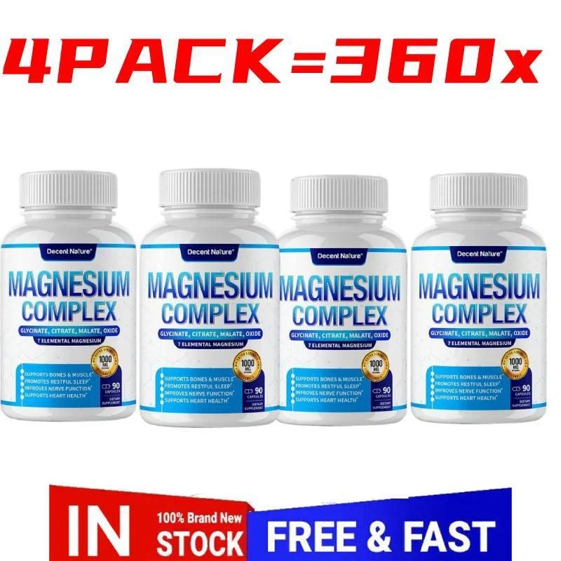 Magnesium Glycinate Capsules 1000mg PerServing - Highest Potency 360 Capsules s-