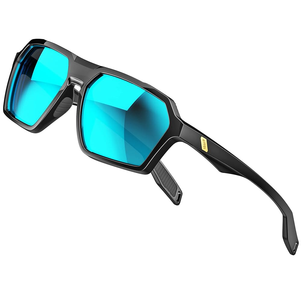 ATTCL Men's Polarized Sunglasses men Casual Sport glasses with UV Protection Hexagonal TR90 frame