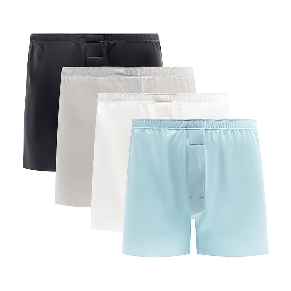 VISSAY Men's Tagless Boxer Underwear, Soft Comfortable Breathable Boxers Short, Silky Pajama Bottoms for Men