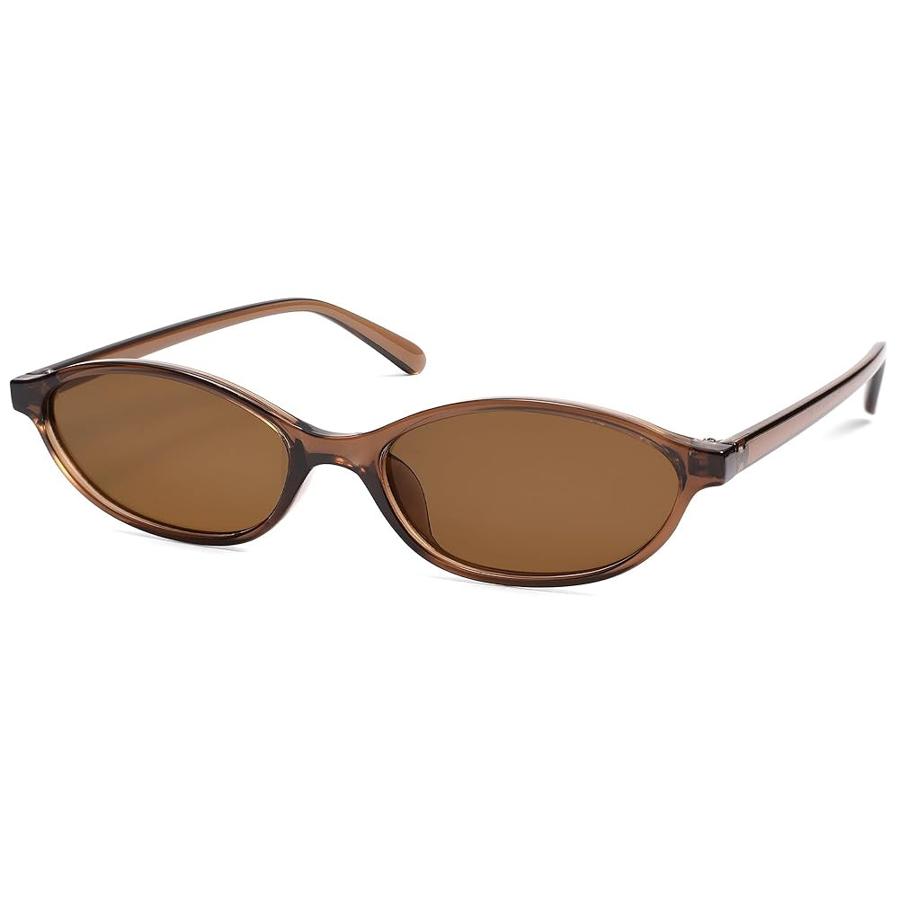 Retro Oval Cat Eye Sunglasses for Women Y2k Trendy Narrow Sunnies Designer Sun Glasses AR82253