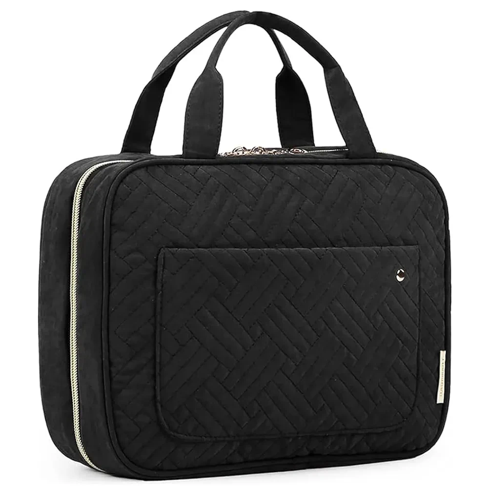 BAGSMART Toiletry Bag Travel Bag with Hanging Hook, Water-resistant Makeup Cosmetic Bag Travel Organizer for Accessories, Shampoo, Full-size Container, Toiletries