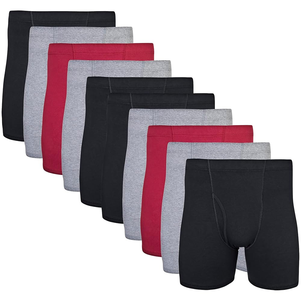 Gildan Men's Underwear Covered Waistband Boxer Briefs, Multipack