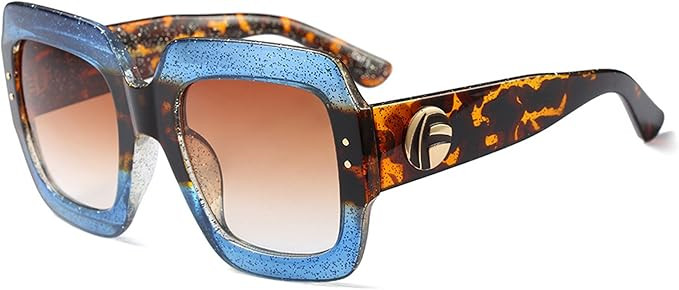 FEISEDY Retro Trendy Square Sunglasses for Women Oversized Stylish Inspired Shades Vintage Desinger Sunglasses B2276
