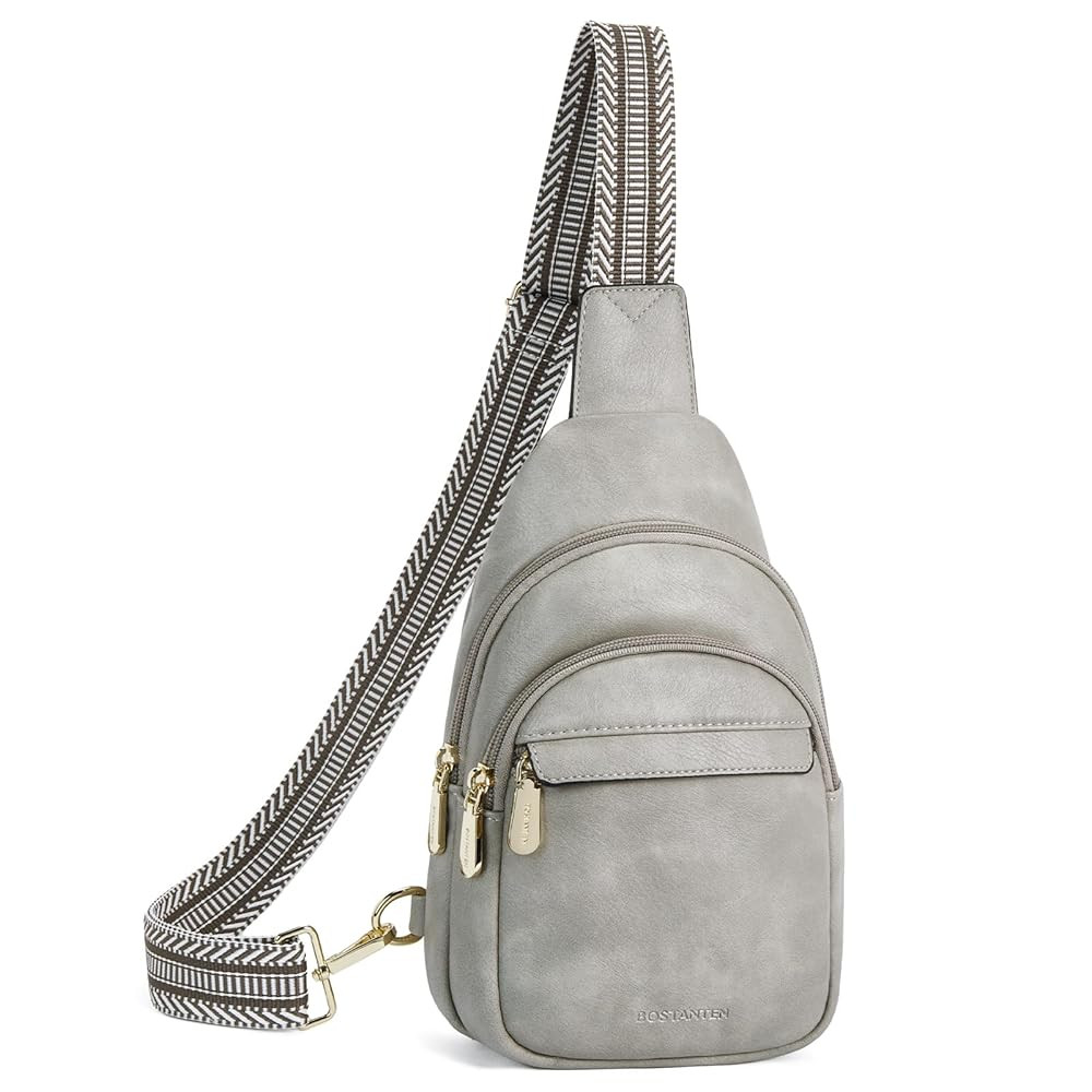 BOSTANTEN Small Sling Bag for Women Leather Crossbody Bags Fanny Pack Chest Bag for Travel