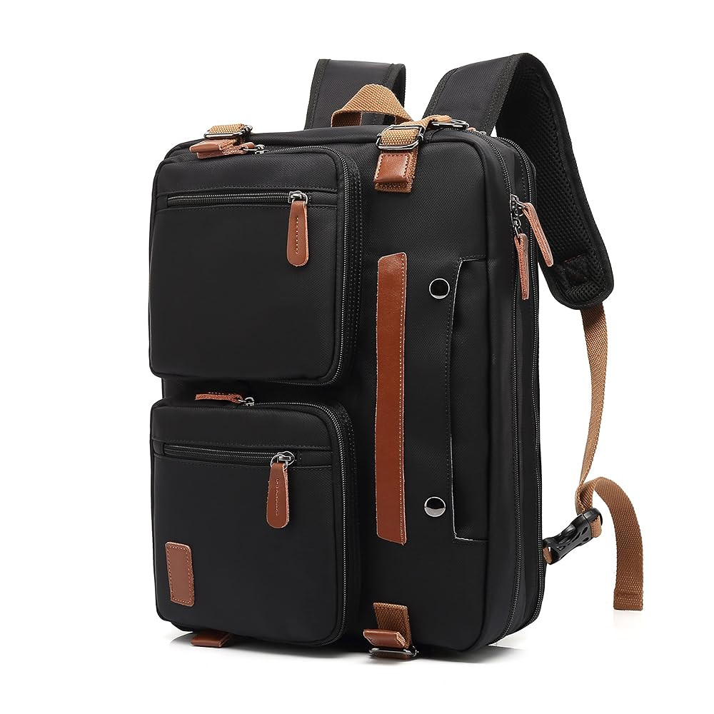 MOLNIA 3 in 1 Laptop Bag for Men, 17.3 Inch Work Bags for Men, Laptop Backpack, Briefcases, Messenger Bag, Computer Bags for Laptops for Men Women, Black