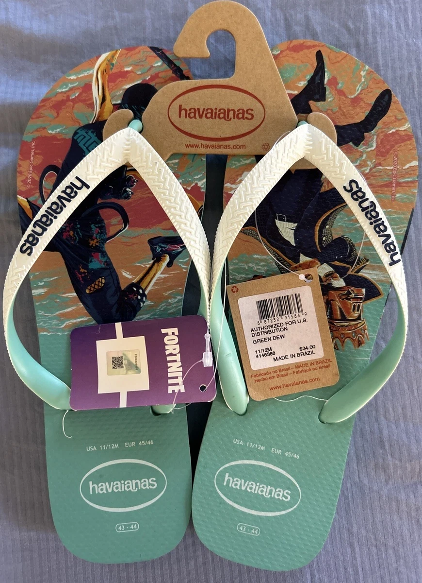 Havaianas Men’s Top Fortnite Flip Flop Sandals Green Dew Size 11/12M (43-44)